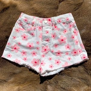 Pacsun, Vintage High Rise, Pink Flower Shorts